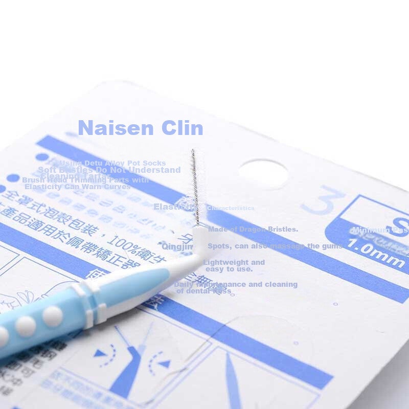 Naisenkelin Type I Interdental Brush, Dual-Color Portable Interdental Brush for Orthodontics, 12 Pieces * 1 Card, Size S - Image 3