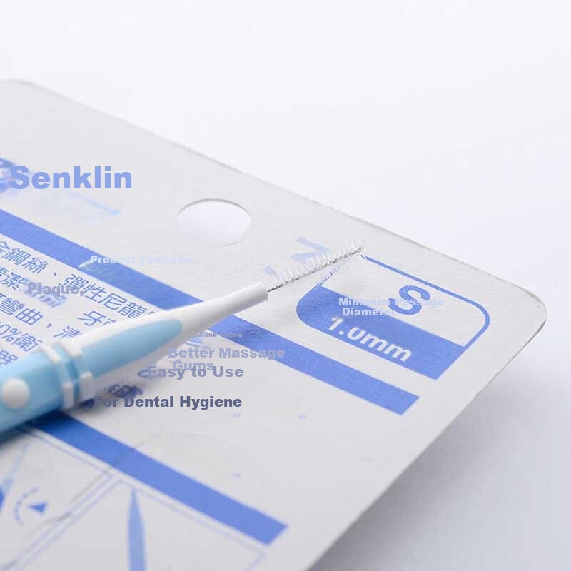 Naisenkelin Type I Interdental Brush, Dual-Color Portable Interdental Brush for Orthodontics, 12 Pieces * 1 Card, Size S - Image 2