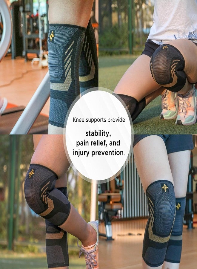 PulseITKneeX Knee Support Sleeves For Men And Women | Inner Cotton Lining For Skin Comfort | 4-Way Stretch | Knee Caps For Women And Men | Ideal For Exercise, Running, Cycling, Pain relief (1 - Pair) (XL) - Image 5