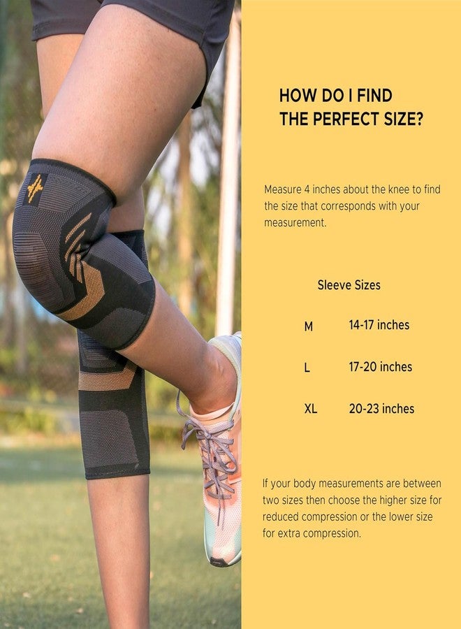 PulseITKneeX Knee Support Sleeves For Men And Women | Inner Cotton Lining For Skin Comfort | 4-Way Stretch | Knee Caps For Women And Men | Ideal For Exercise, Running, Cycling, Pain relief (1 - Pair) (XL) - Image 4