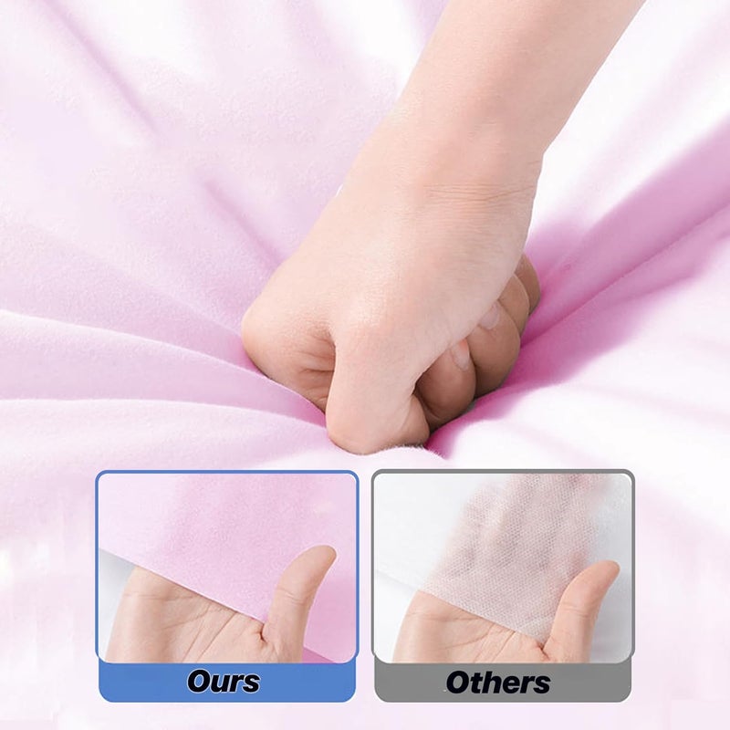 KSA market popular practical build Disposable Bedding Set – 4-Piece Pack (1 Bed Sheet, 1 Quilt Cover, 2 Pillowcases), 200×220 cm, Pink Color, Hygienic & Portable – Ideal for Salon, Spa, Clinic, Travel & Guest Use. Flexible usage build - Image 5