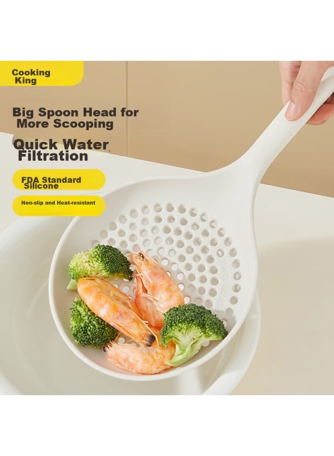 COOKER KING Chuidahuang Silicone Strainer, Large Size, For Home Kitchen Use, To Drain Dumplings And Noodles, Heat-resistant, Draining And Filtering Mesh, Skimmer Ladle  - Image 1