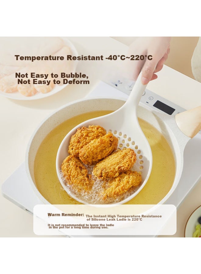 COOKER KING Chuidahuang Silicone Strainer, Large Size, For Home Kitchen Use, To Drain Dumplings And Noodles, Heat-resistant, Draining And Filtering Mesh, Skimmer Ladle  - Image 5