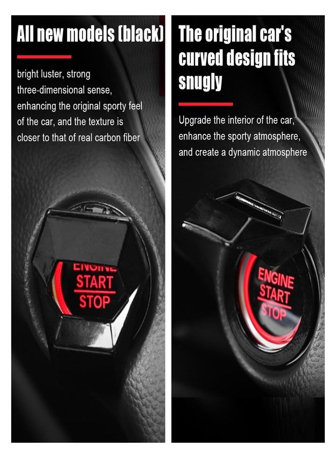 GLSOWEE Engine Start/Stop Button Cover, Zinc Alloy Push Button Start Cover Power Control Trim, Universal Key Ignition Switch Protective Cover for Cars, SUVs (Black) - Image 4