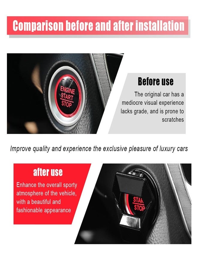 GLSOWEE Engine Start/Stop Button Cover, Zinc Alloy Push Button Start Cover Power Control Trim, Universal Key Ignition Switch Protective Cover for Cars, SUVs (Black) - Image 5