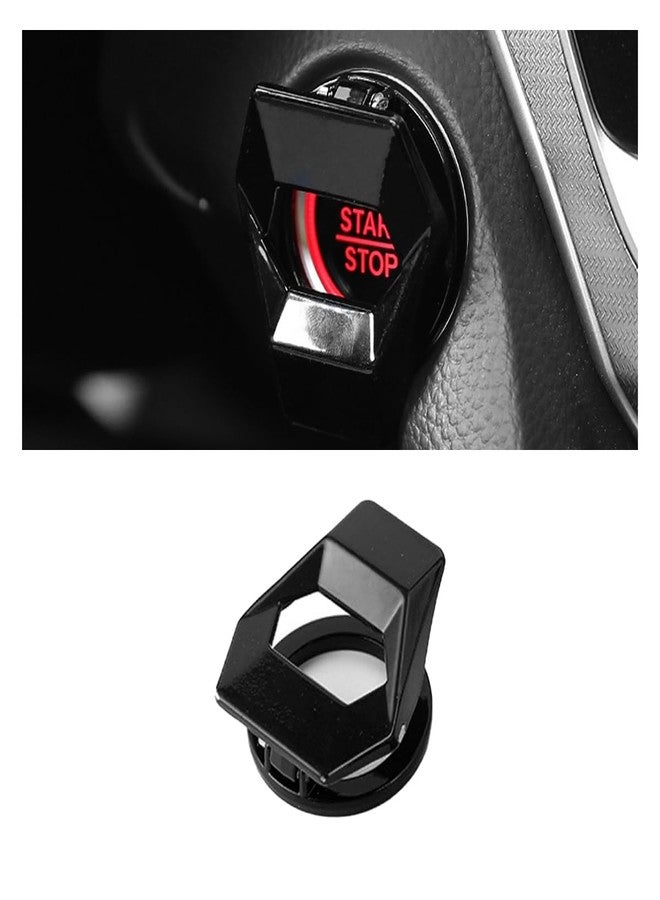 GLSOWEE Engine Start/Stop Button Cover, Zinc Alloy Push Button Start Cover Power Control Trim, Universal Key Ignition Switch Protective Cover for Cars, SUVs (Black) - Image 1