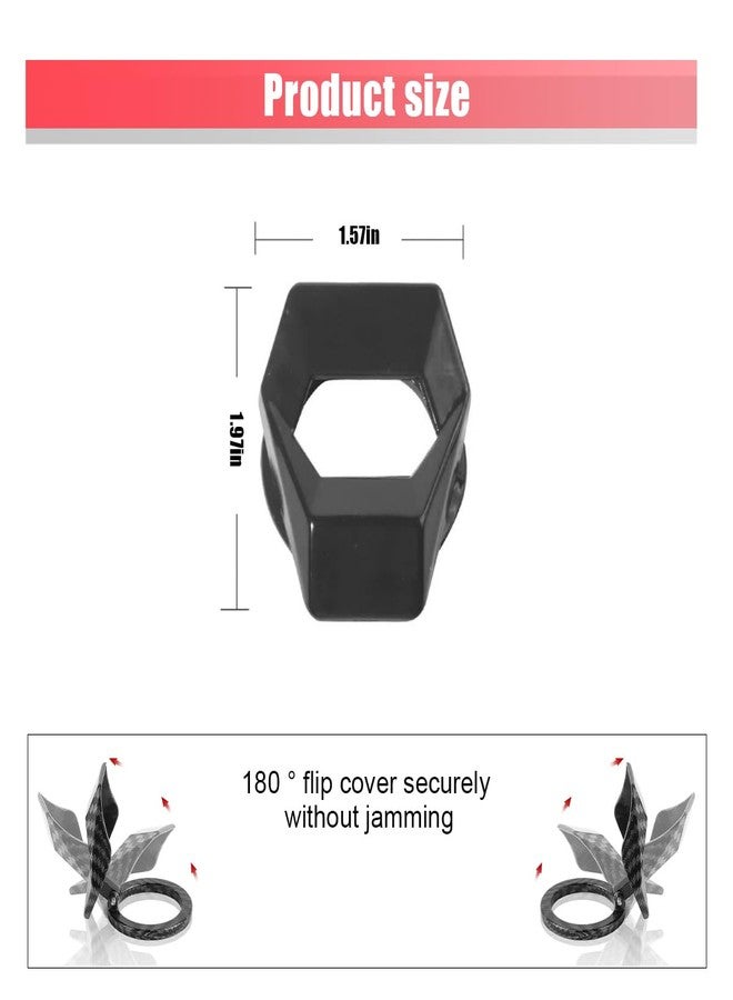 GLSOWEE Engine Start/Stop Button Cover, Zinc Alloy Push Button Start Cover Power Control Trim, Universal Key Ignition Switch Protective Cover for Cars, SUVs (Black) - Image 2