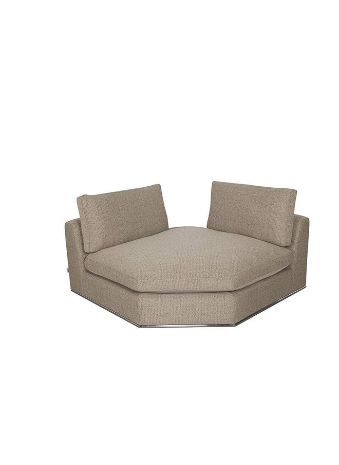 DANUBE HOME Paddington Corner Wedge Fabric Modular Sofa Modern Design Two Seat Sofas Comfortable Living Room Furniture L 150 x W 150 x H 66 cm Melange Brown  - Image 2