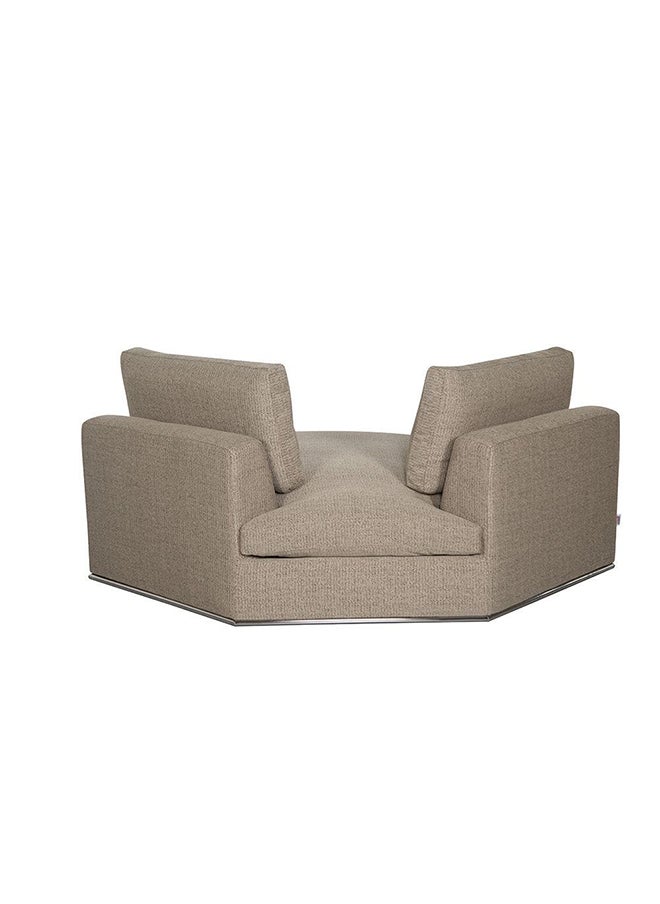 DANUBE HOME Paddington Corner Wedge Fabric Modular Sofa Modern Design Two Seat Sofas Comfortable Living Room Furniture L 150 x W 150 x H 66 cm Melange Brown  - Image 5