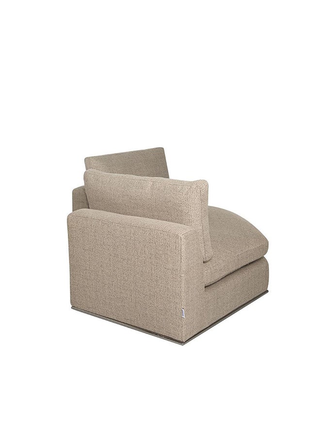 DANUBE HOME Paddington Corner Wedge Fabric Modular Sofa Modern Design Two Seat Sofas Comfortable Living Room Furniture L 150 x W 150 x H 66 cm Melange Brown  - Image 4