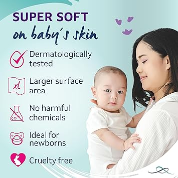 Lil-Lets LilLets Baby Cotton Squares 50 Count 1 Pack 100 Pure Cotton Certified Organic Soft and Gentle Dermatologically Tested Suitable for Babies - Image 3