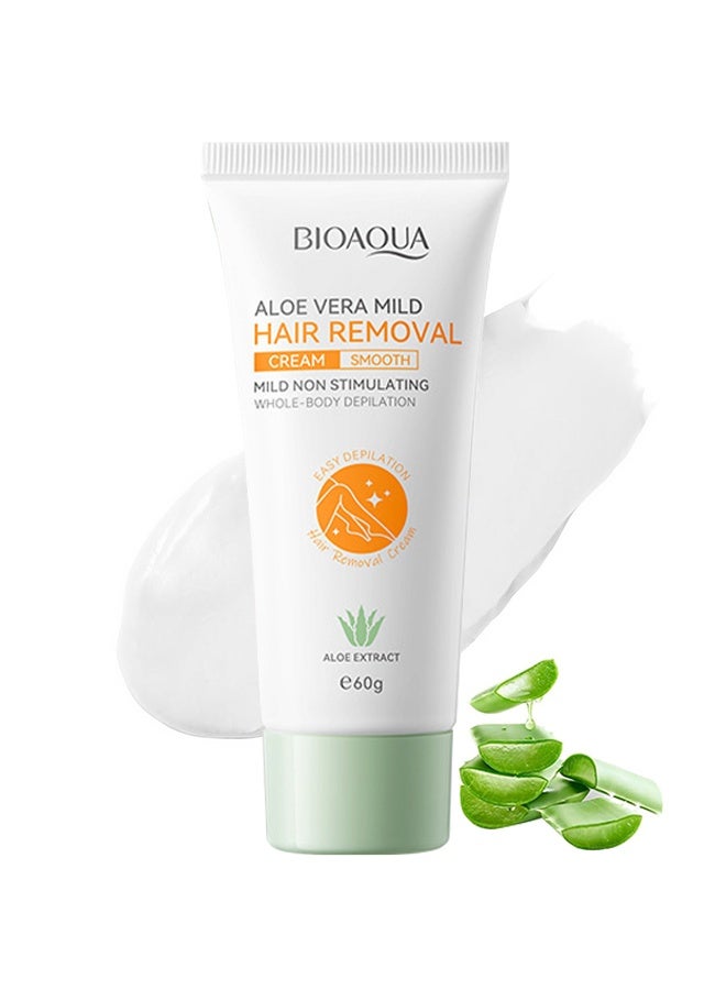 BIOAQUA Aloe Vera Mild Hair Removal,Hair Removal Cream Painless Epilator for Body Care for Women & Men, Growth Inhibitor with Moisturizing Aloe Vera - Image 1