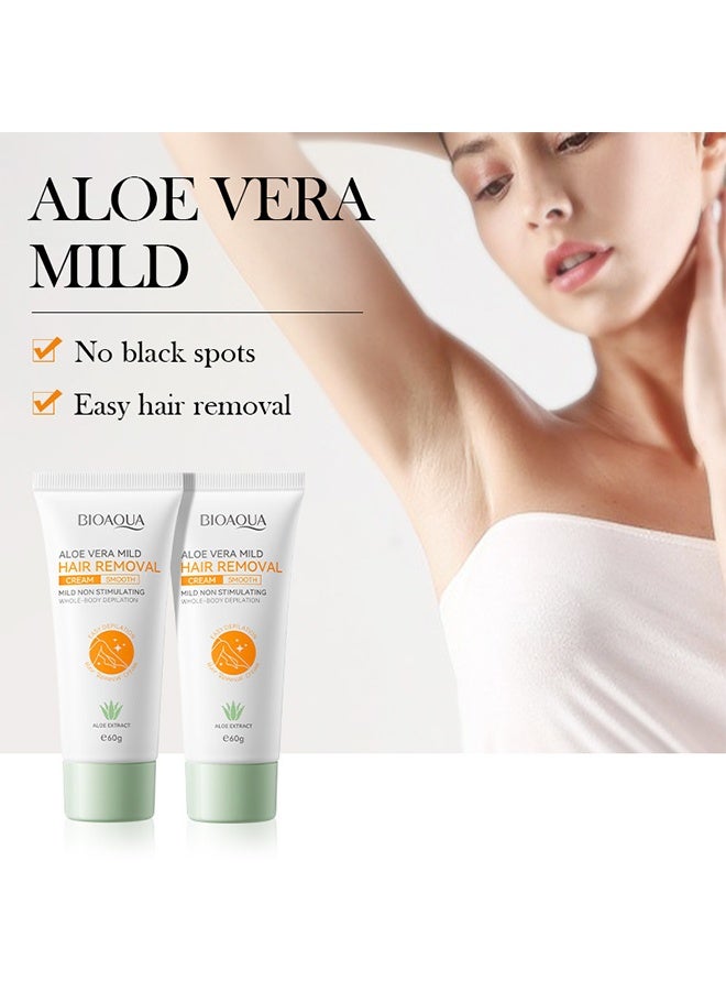 BIOAQUA Aloe Vera Mild Hair Removal,Hair Removal Cream Painless Epilator for Body Care for Women & Men, Growth Inhibitor with Moisturizing Aloe Vera - Image 2