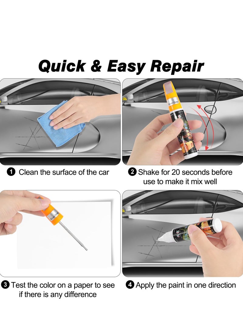 SYOSI Car Scratch Repair Paste Car Scratch Removal for Cars Touch Up Paint for Cars Paint Scratch Repair 2 In 1 Car Paint Pen Car Scratch Remover for Deep and Minor Scratches 4 Pack Grey  - Image 5