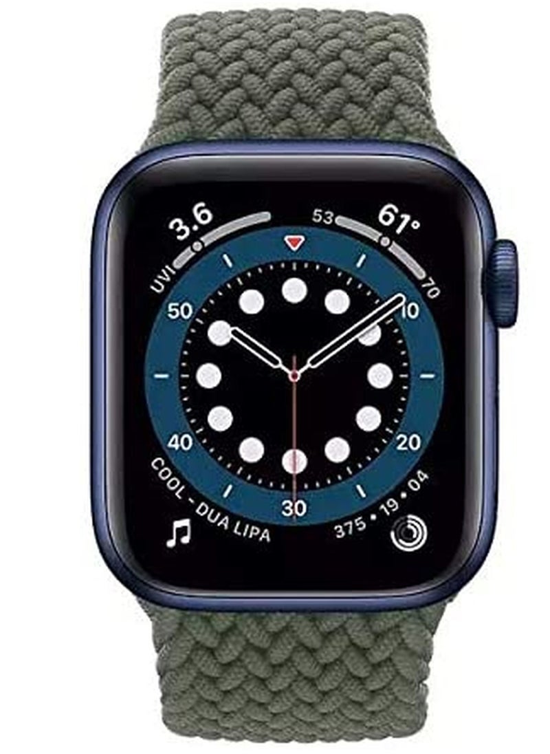 Generic Solo Loop Nylon fabric Strap For Apple Watch, Elastic Bracelet for iWatch Series 6 SE 5 4 3 (M (42/44 mm), Inverness Green)  - Image 1