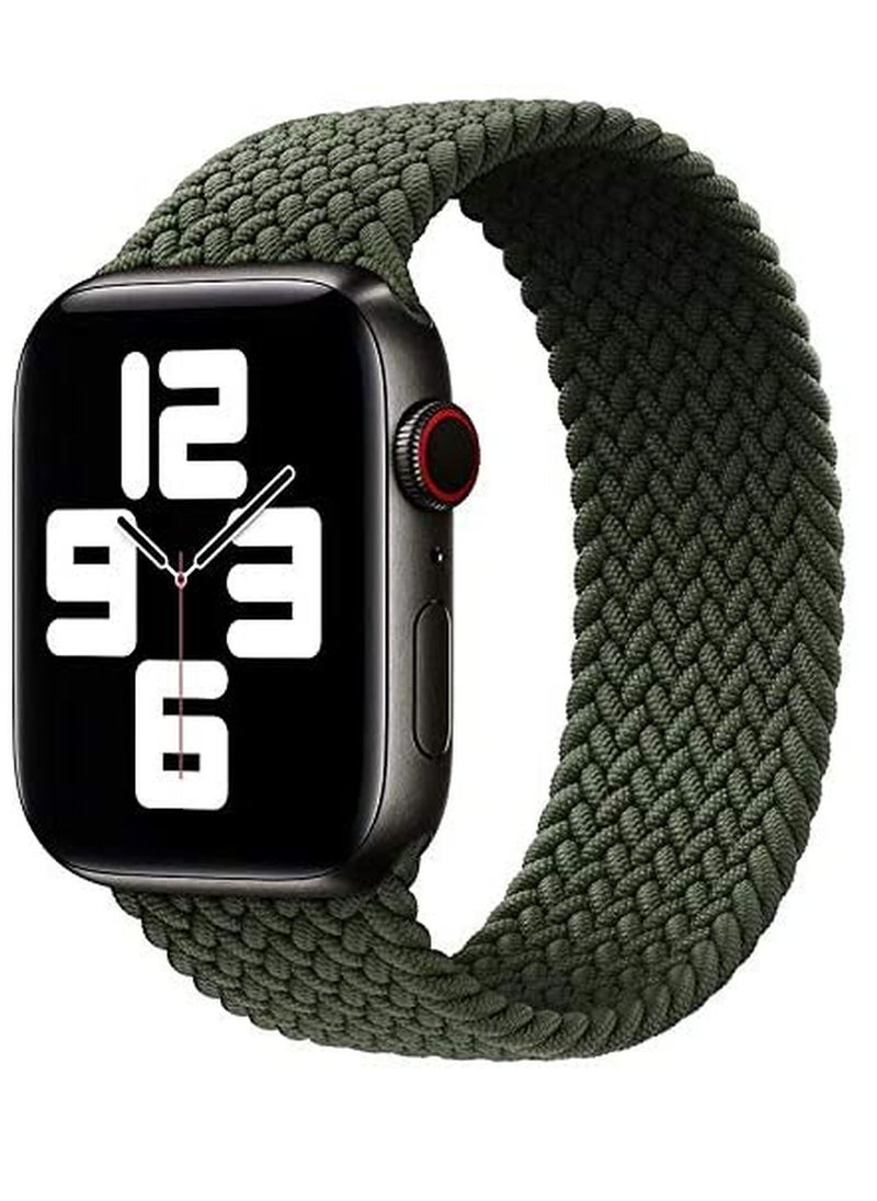 Generic Solo Loop Nylon fabric Strap For Apple Watch, Elastic Bracelet for iWatch Series 6 SE 5 4 3 (M (42/44 mm), Inverness Green)  - Image 2