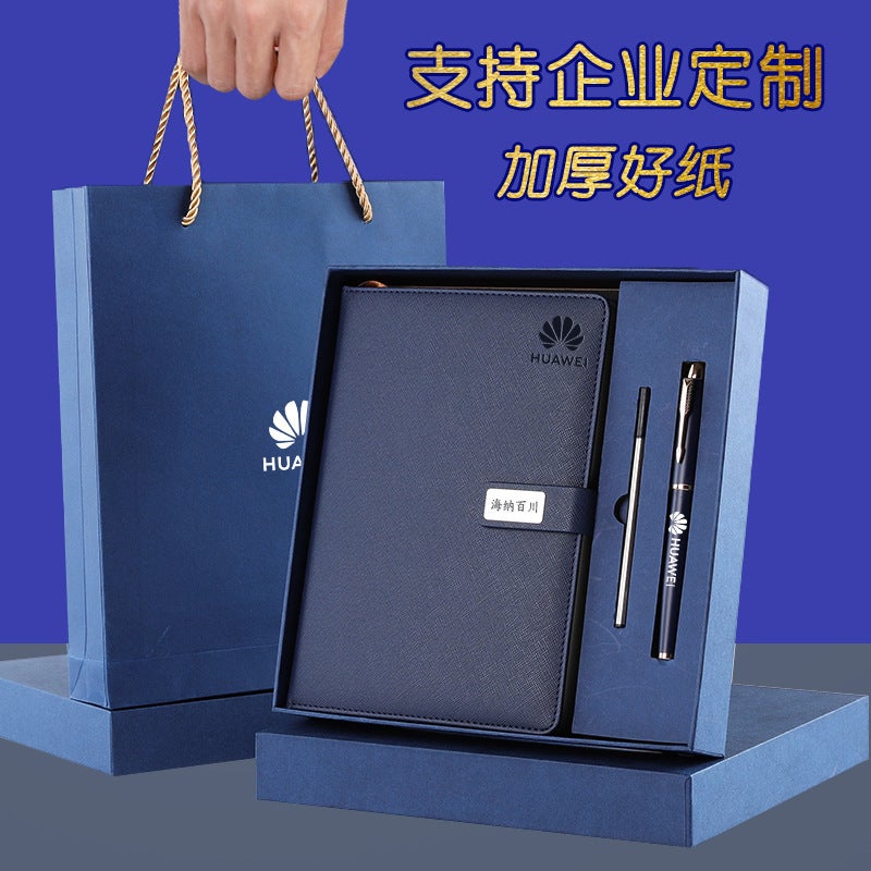 Diary Simple And Exquisite Leather Buckle Nameplate Engraving Customizable Logo Notebook With Printable - Image 3