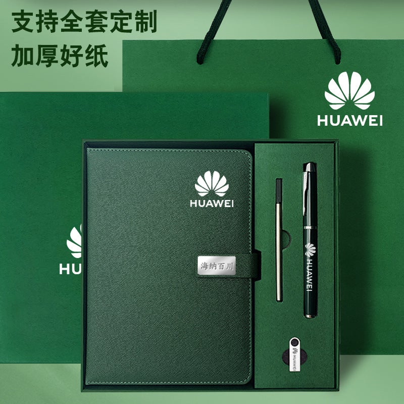 Diary Simple And Exquisite Leather Buckle Nameplate Engraving Customizable Logo Notebook With Printable - Image 2