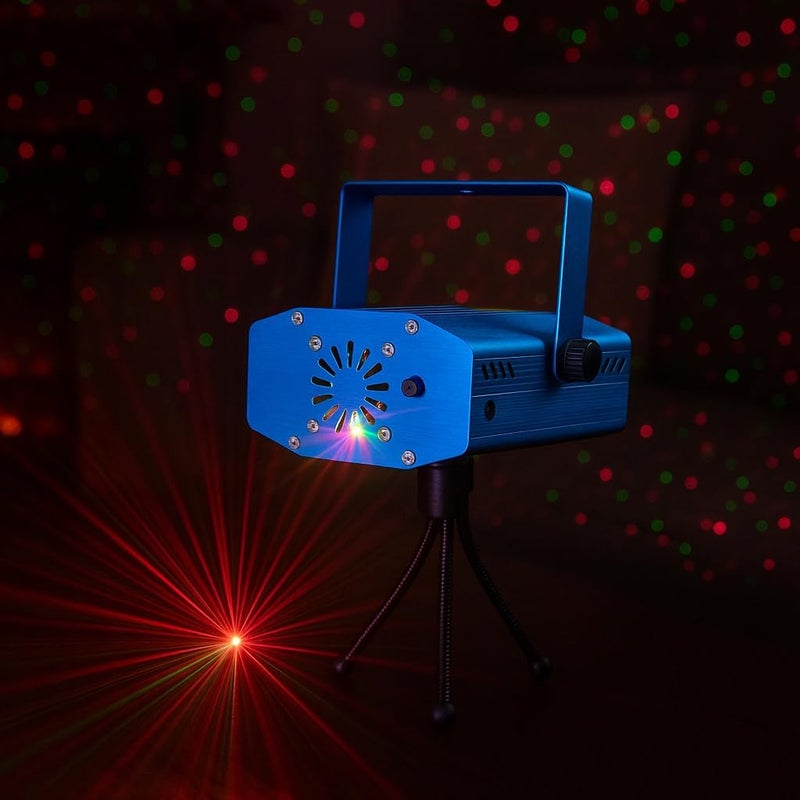 FITTO Mini LED Laser Projector - Disco Decorative Light for Parties, Sound Activated, Multi-Color Stage Light for Birthday, Diwali, Navratri, Wedding & Events - Image 3