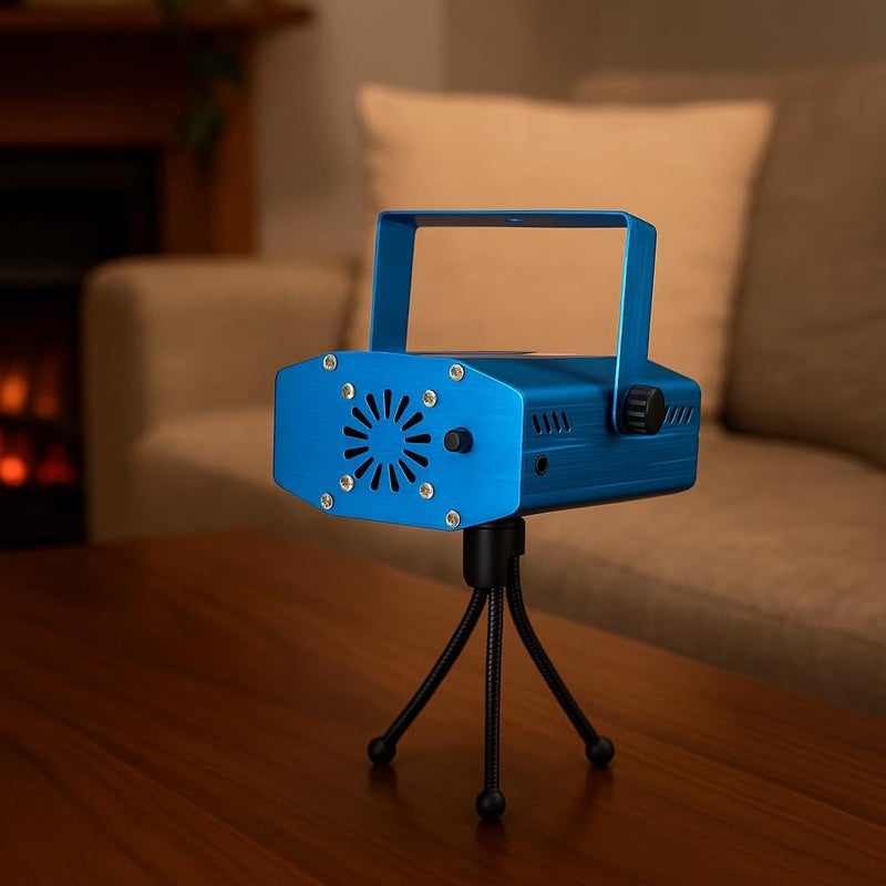 FITTO Mini LED Laser Projector - Disco Decorative Light for Parties, Sound Activated, Multi-Color Stage Light for Birthday, Diwali, Navratri, Wedding & Events - Image 2