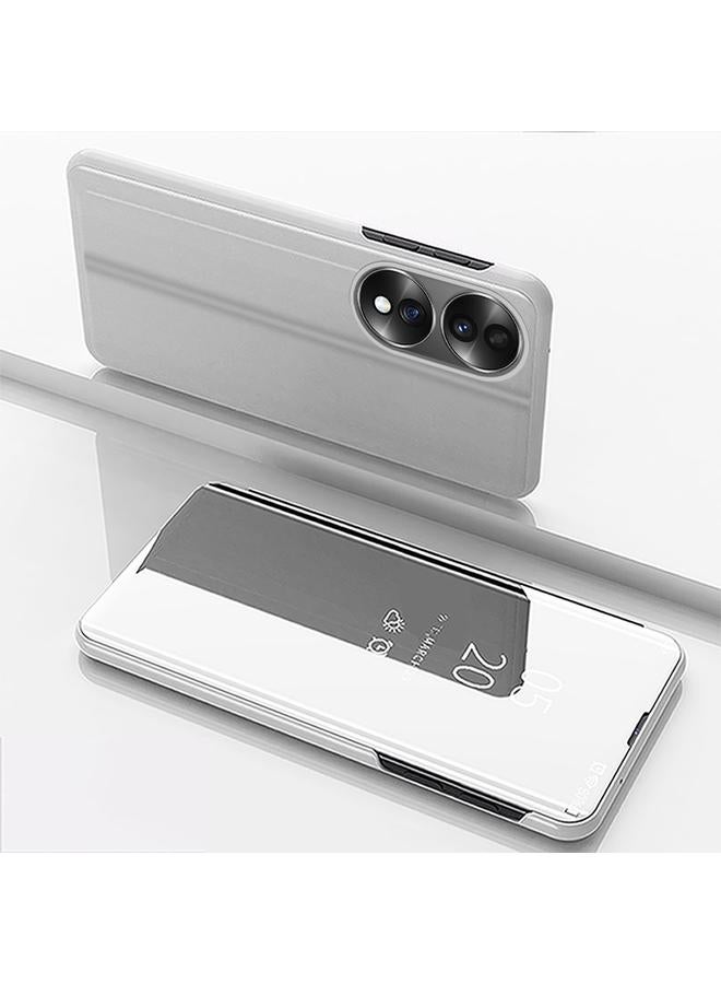 اس-توب جراب هاتف Honor X7b من الجلد المطلي بمرآة أفقية مع حامل - Image 1