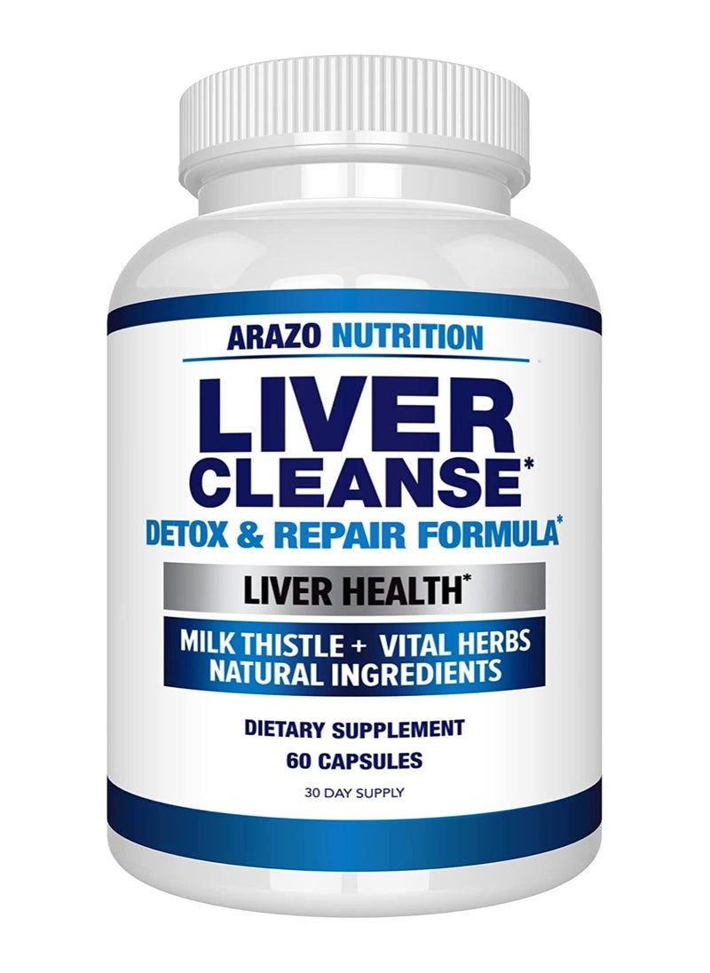 Arazo Nutrition Liver Cleanse Detox & Repair Formula – 60 Capsules  - Image 1