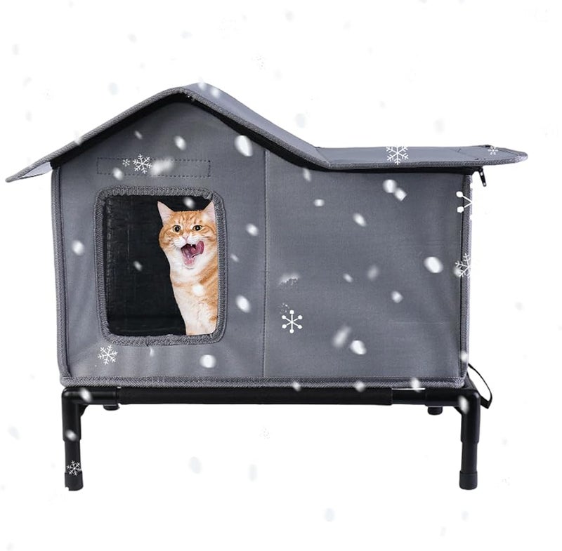 Insulated Waterproof Outdoor Cat House for Winter Garden Patio Backyard Shelter - Image 1