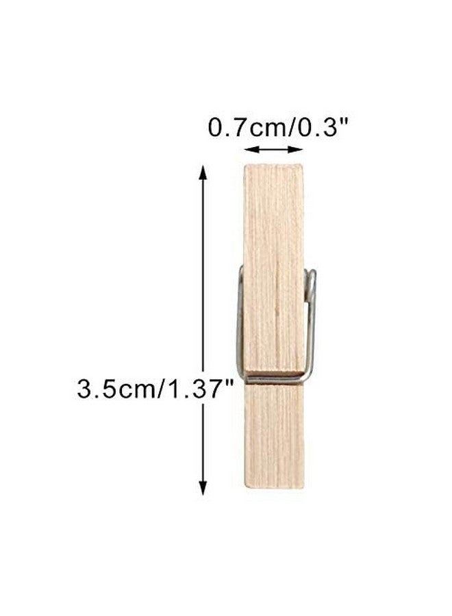 جيجاكرافت مشابك غسيل من jijAcraft، 100 قطعة، مشابك غسيل خشبية شديدة التحمل مقاس 1.4 بوصة مع خيوط الجوت بطول 328 قدمًا، مشابك صور صغيرة لتعليق الصور والملابس والحرف اليدوية والفنون في الهواء الطلق وفي الأماكن المغلقة - Image 2