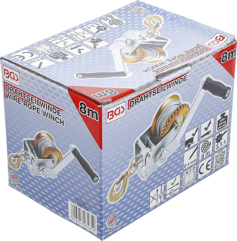 BGS 3485 | Wire Cable Winch | 270 kg | Hand Winch | Car, Boat, Trailer Winch - Image 4