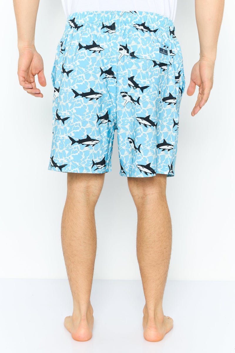 Rainforest Men Drawstring Allover Printed Board Shorts, Multicolor - Image 4