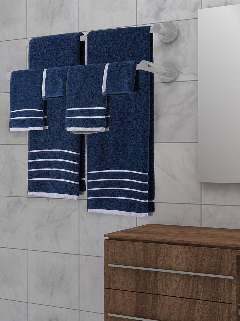 MarkHome 100 Cotton 500 GSM Zero Twist Anti Microbial Treated Simply Soft Gift Set of 06 Pcs Navy - Image 1