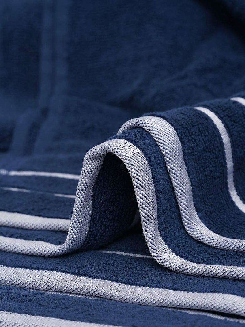 MarkHome 100 Cotton 500 GSM Zero Twist Anti Microbial Treated Simply Soft Gift Set of 06 Pcs Navy - Image 4