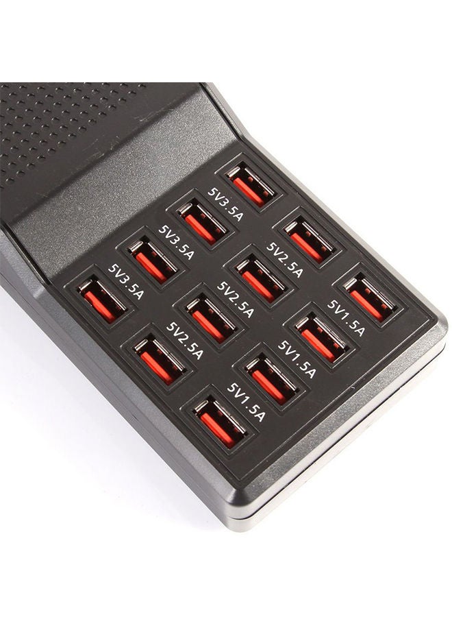 NIBEMINENT 12 Port Fast USB Charging Station 12A Power Adapter Black - Image 3