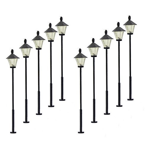 Evemodel LYM09 10 pcs Model Railway Led Lamppost Lamps Street Lgihts N Scale 4.7cm 1.85inch 12V New - Image 1