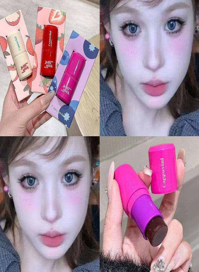 CAPPUVINI Jelly Warm Blush Stick | | Buildable Tint Blusher for Cheeks and Lips | Natural Rosy Glow | Perfect Rose Pink Color Available in 3 Soft Pastel Shades | Long-Lasting Creamy, Blendable Texture | Easy-to-Apply Stick (03#SHADE, 8g) - Image 5