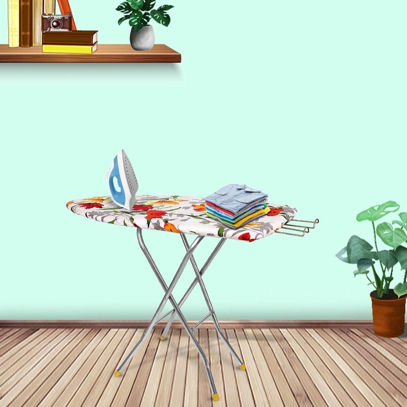 MOREYAJI Moreyaji Wooden Self Standing Foldable Height Adjustable Premium Ironing BoardIron Table Stand with Press Holder Color May Vary MultiColor Make in India  - Image 1