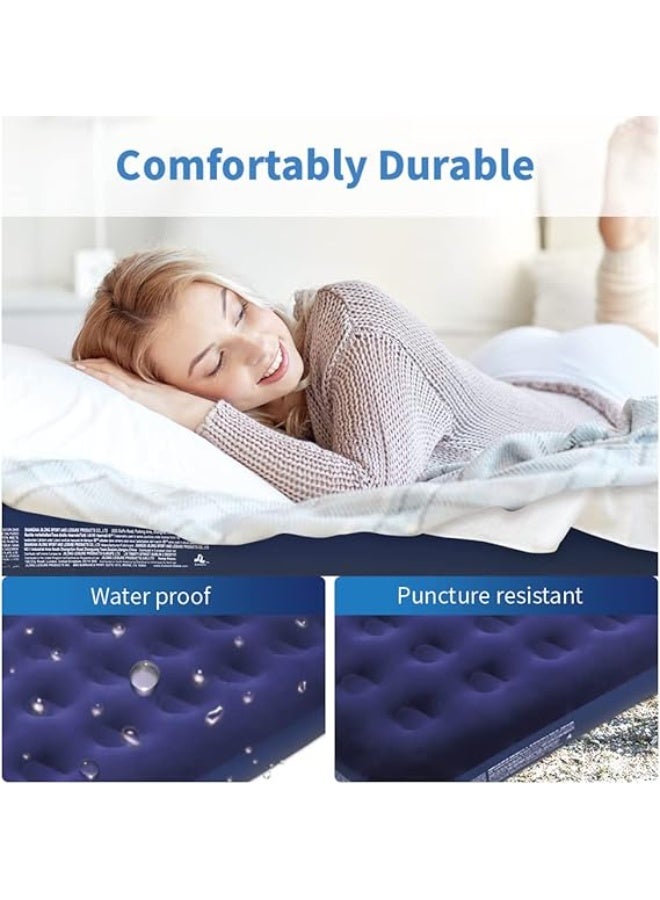 Twin Size Air Mattress Single Air Bed - Foldable Blow Up Mattresses with Flocked top - Portable Inflatable Beds with Patch Kit for Backpacking Tent Camping/Home/Traveling (75"*39") - Image 4