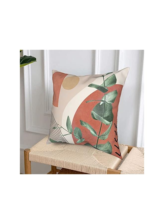 The Bros Throw Pillow Case, Boho Throw Pillow Covers Set of 4, 18x18 Inch Double Sided Print Abstract Geometric Leaves Pillow Cover, Square Cushion Case for Sofa Couch Chair Farmhouse Home Decor - Image 4
