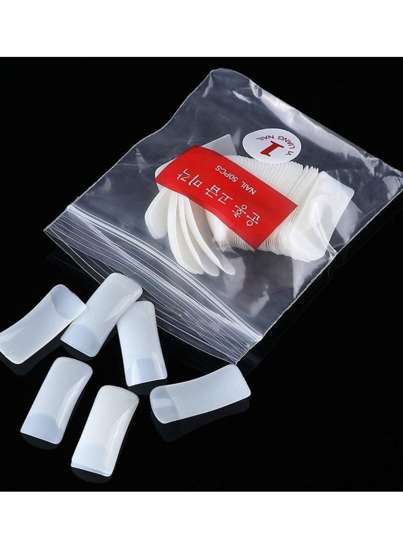 ORiTi أطراف أظافر أظافر صناعية طبيعية، ضغط فيوجول على الأظافر 500 قطعة أكريليك صناعي - Image 3