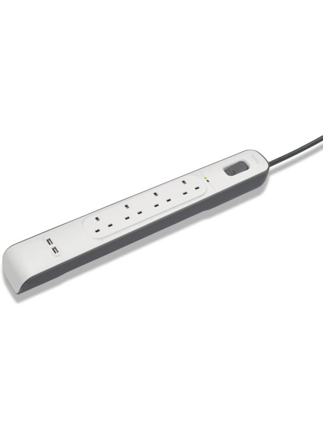 belkin Belkin 4 Way Surge Protection Strip 2 Meter With 2 X 2.4Amp USB Charging  - Image 5