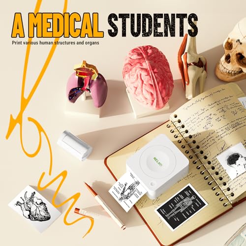 Nelko Sticker Printer, PM230 Print Pod Mini Bluetooth Portabel Sticker Maker with 3 Rolls Paper, Print Pods Mini Printer with Multiple Templates for Phone & Tablet，for School Office Home, White - Image 5