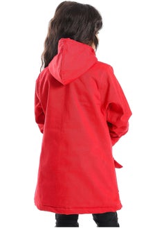 Andora Red Polyester Jacket With A Fly Zipper Closure_Red  - Image 3