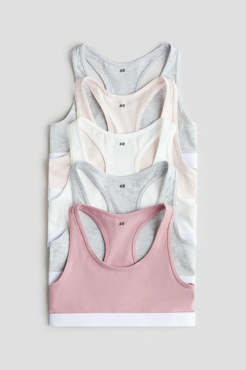H&M 5-pack cotton crop tops
