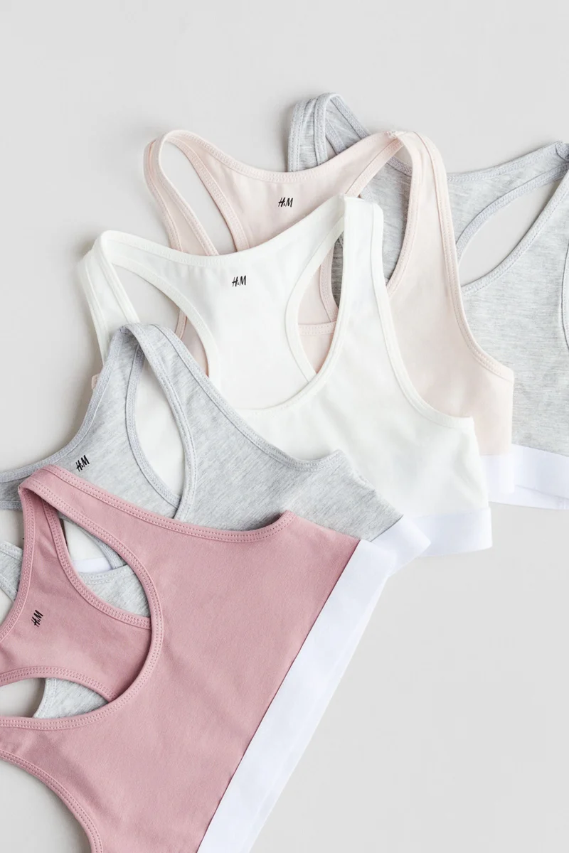H&M 5-pack cotton crop tops