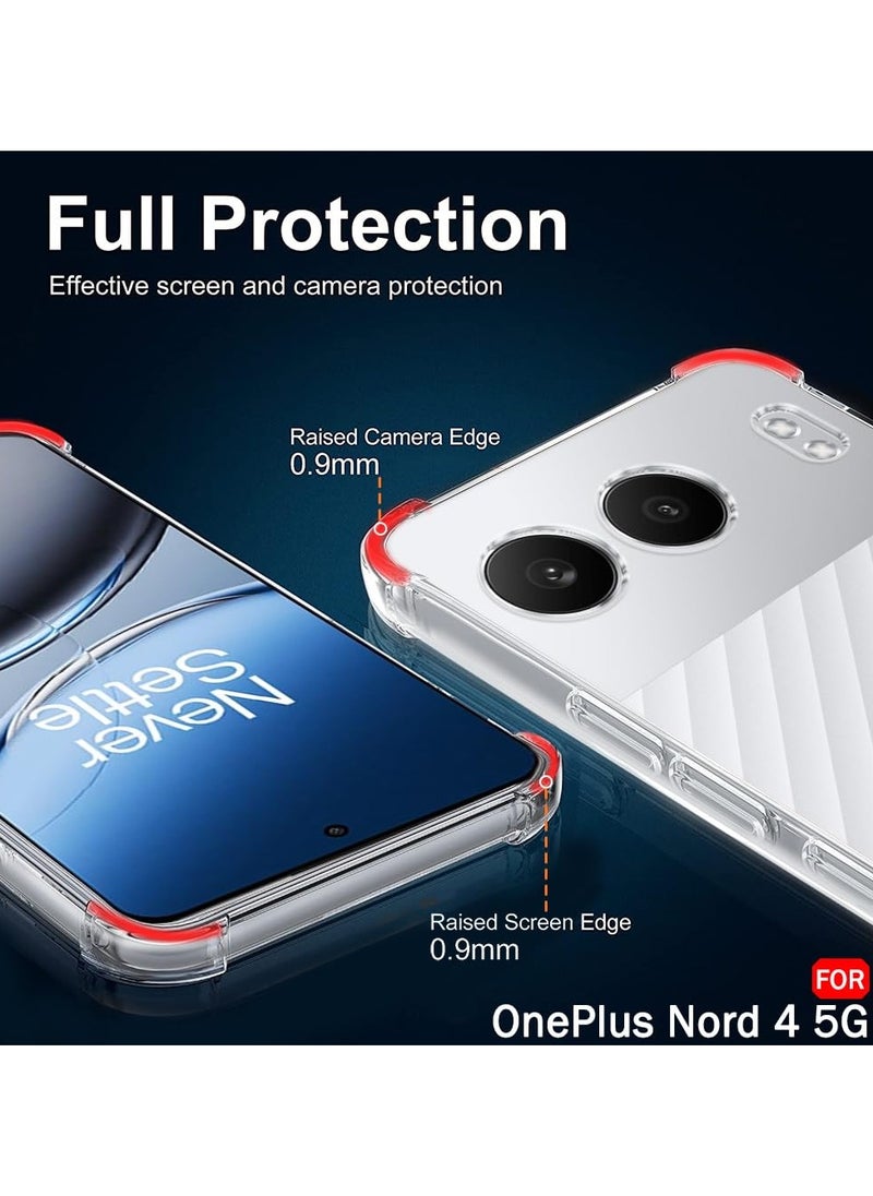 Generic - Case for Oneplus Nord 4 5G Clear Transparent Case Soft Flexible Silicone TPU Back Cover Shockproof Case with Reinforced Bumper Corner for 1 + Nord 4 - Image 1
