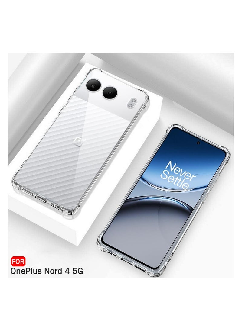 Generic - Case for Oneplus Nord 4 5G Clear Transparent Case Soft Flexible Silicone TPU Back Cover Shockproof Case with Reinforced Bumper Corner for 1 + Nord 4 - Image 1