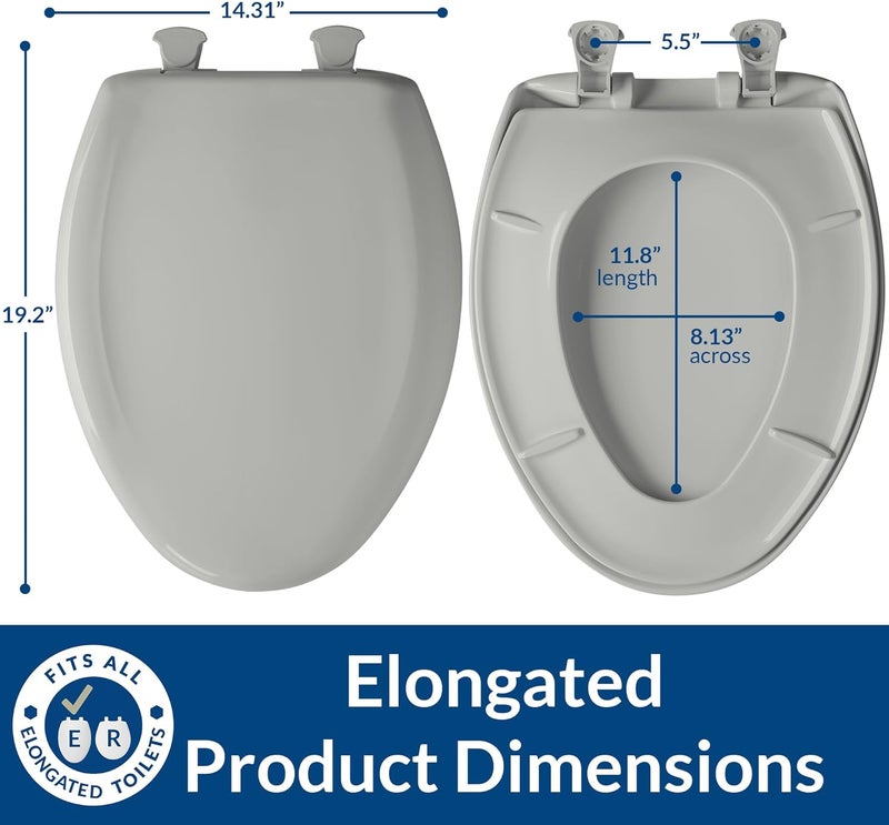 Bemis Classic Colors Slow Close Toilet Seat, Easy Clean Hinges and Durable Plastic Seat, Made in USA, Elongated, Venetian Pink - Image 4