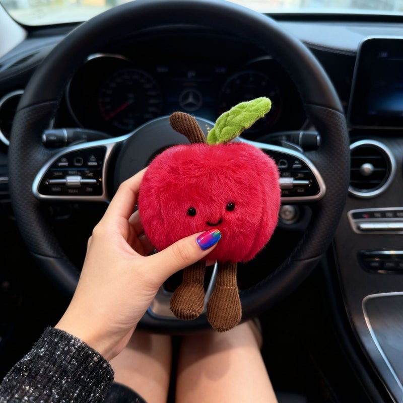 Creative Fruit Series Plush Apple Keychain Doll - Image 3