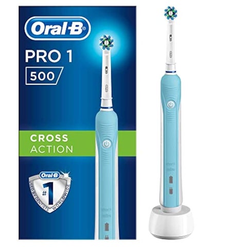 Oral-B Pro 500 Crossaction Electric Rechargeable Toothbrush Powered by Braun