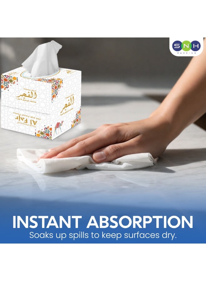 SNH Packing Al Fajr Cubic Box Facial Tissue Pack of 48, 2 Ply x 100 Tissues Each Cube Box - Image 4